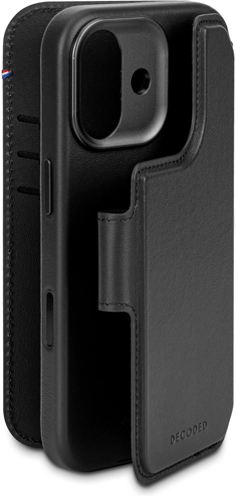 Decoded Leather Detachable Wallet iPhone 17 Svart