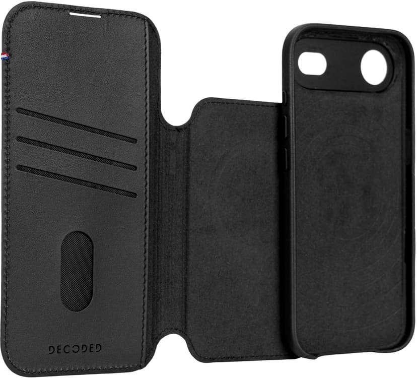 Decoded Leather Detachable Wallet iPhone Air Musta