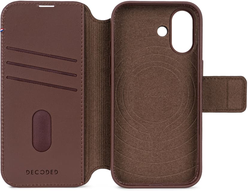 Decoded Leather Detachable Wallet iPhone 17 Ruskea