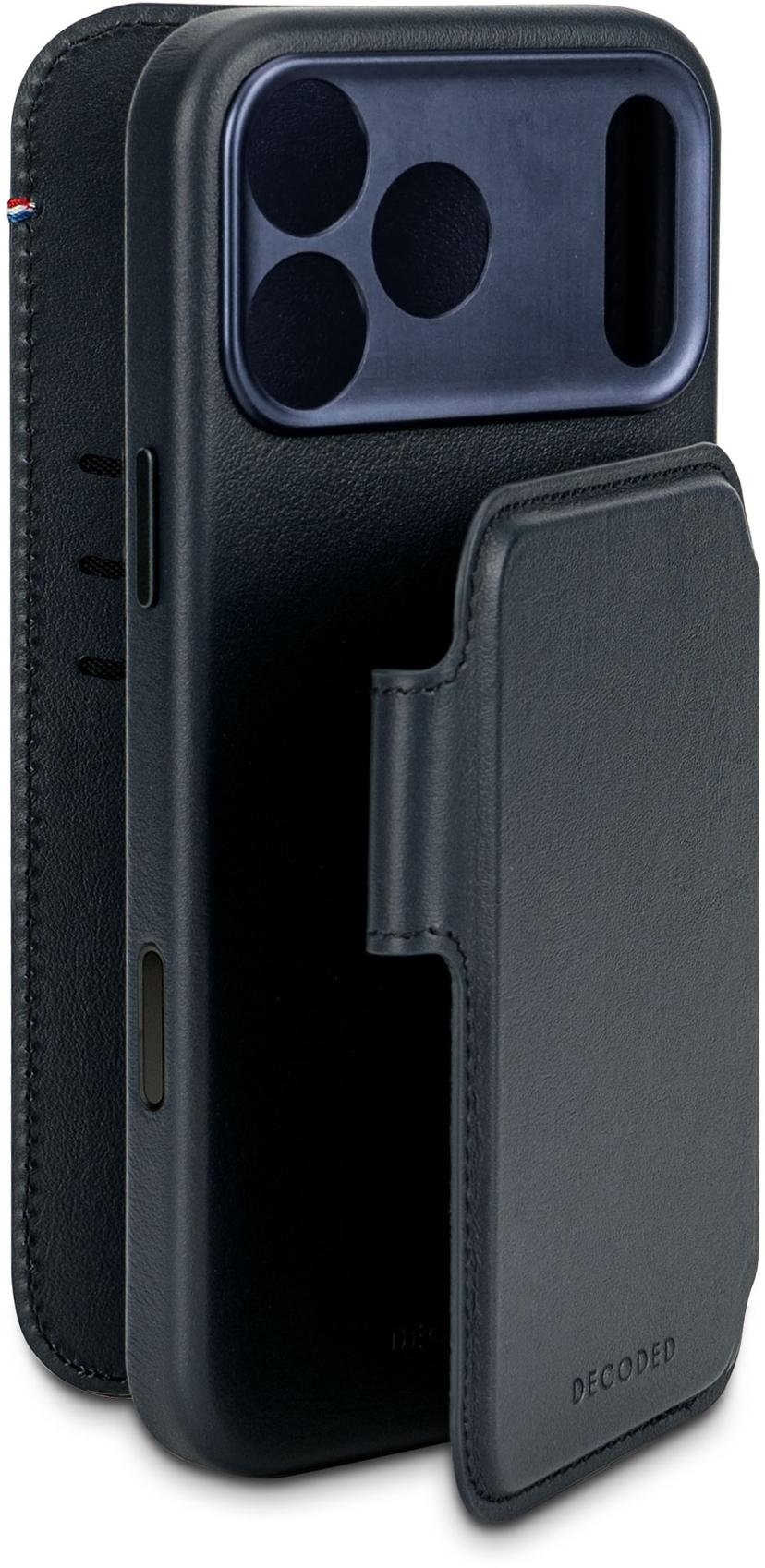 Decoded Leather Detachable Wallet iPhone 17 Pro Marinblå