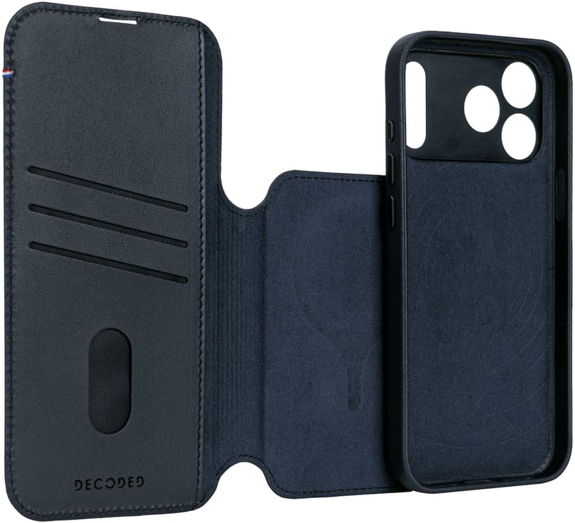 Decoded Leather Detachable Wallet iPhone 17 Pro Marinblå