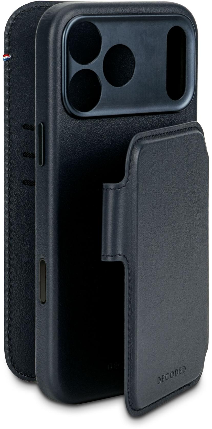 Decoded Leather Detachable Wallet iPhone 17 Pro Max Marineblå