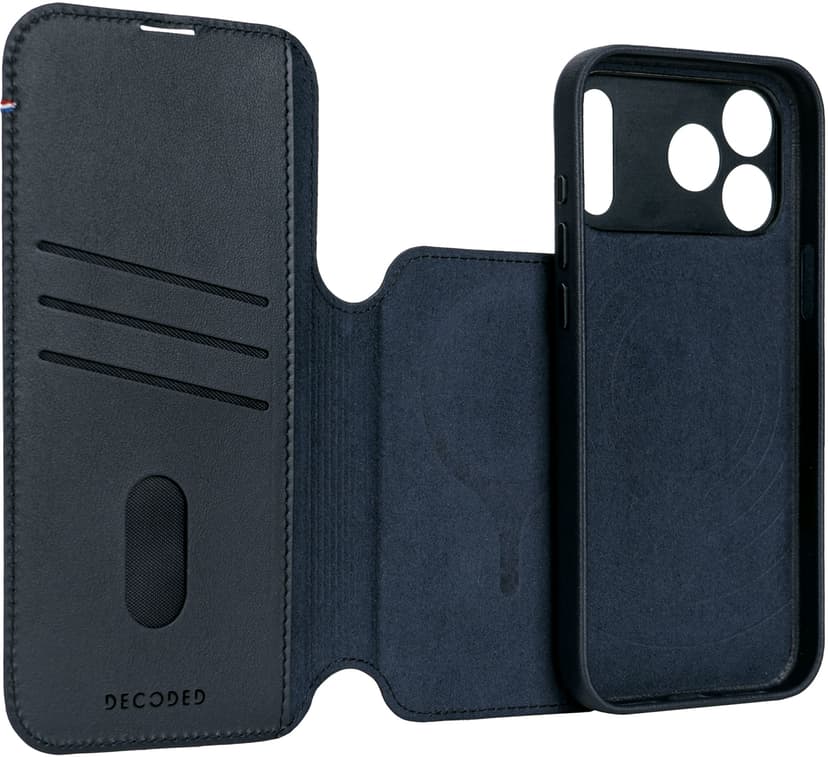 Decoded Leather Detachable Wallet iPhone 17 Pro Max Marineblå