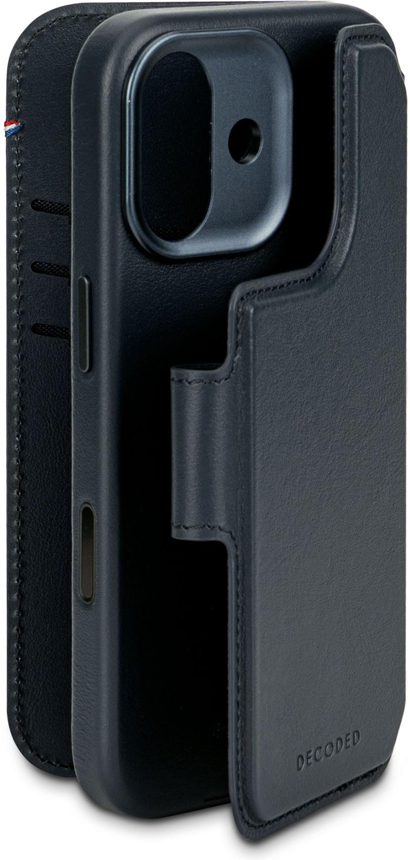 Decoded Leather Detachable Wallet iPhone 17 Marinblå
