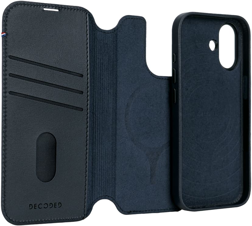 Decoded Leather Detachable Wallet iPhone 17 Marinblå