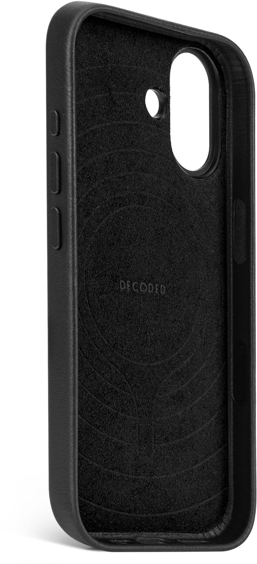 Decoded Leather Backcover iPhone 17 Sort