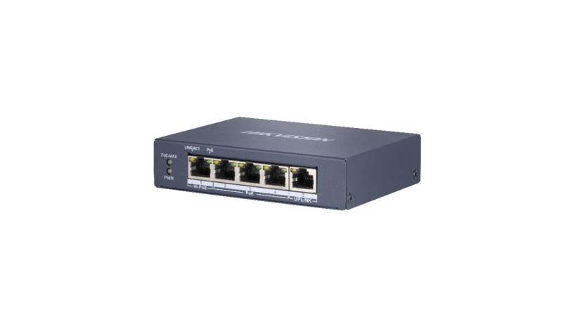 Hikvision DS-3E0505HP-E netværksswitch Ikke administreret Gigabit Ethernet (10/100/1000) Strøm over Ethernet (PoE) Blå