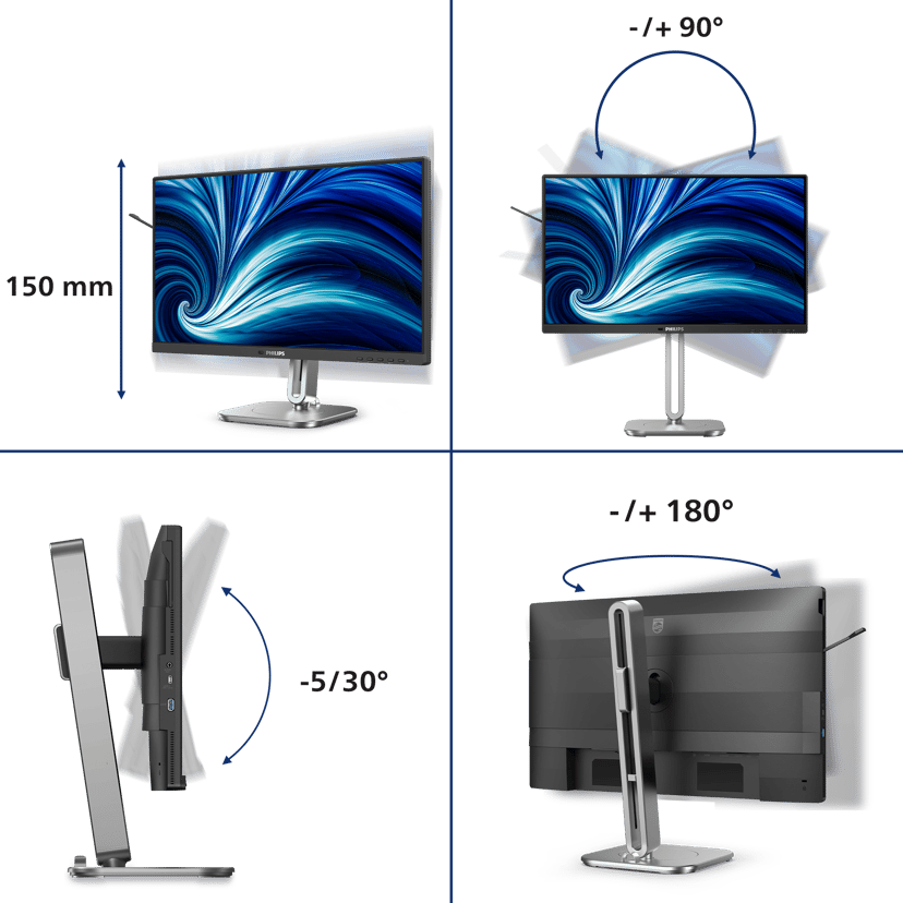 Philips 24B2N4200 23.8" 1920 × 1080pixels IPS 16:9 120Hz