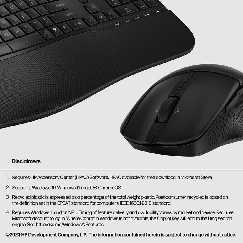 HP 685 Comfort Mice & Keyboard Combo Trådløs Nordisk