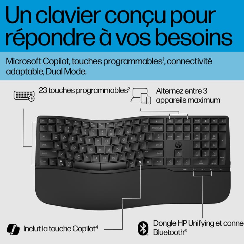 HP 685 Dual-Mode Keyboard Trådløs Nordisk