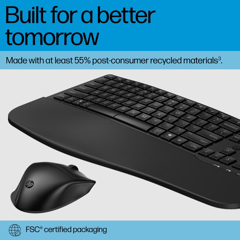 HP 685 Comfort Mice & Keyboard Combo Trådlös Nordisk
