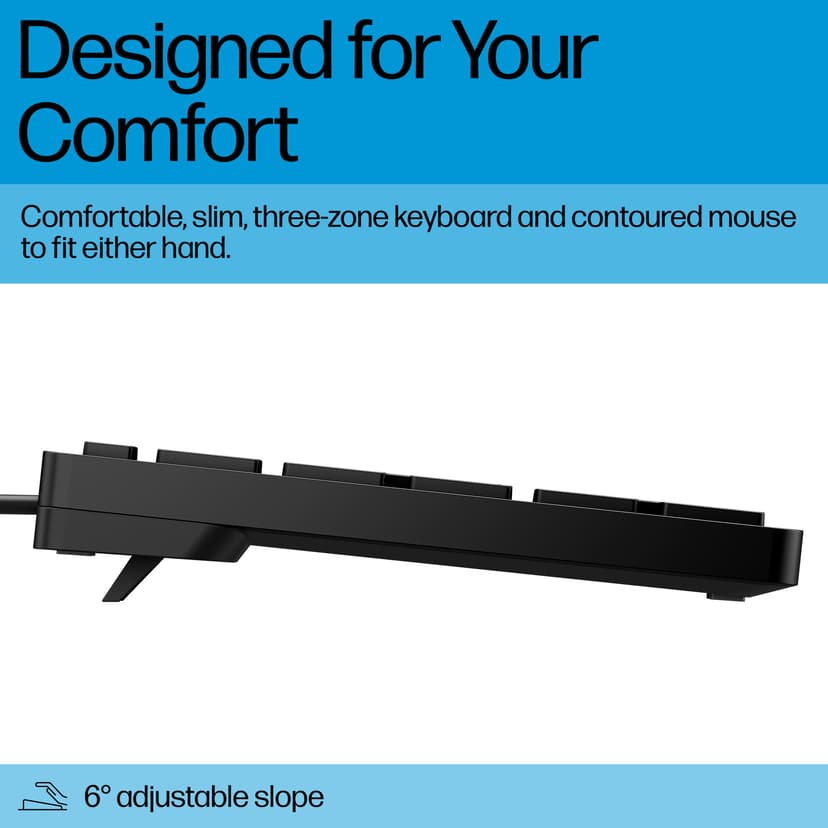 HP 320 Mouse and Keyboard Combo Kabel Nordisk
