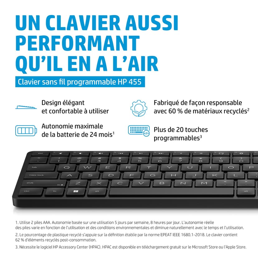 HP 455 programmerbart trådløst tastatur Trådløs