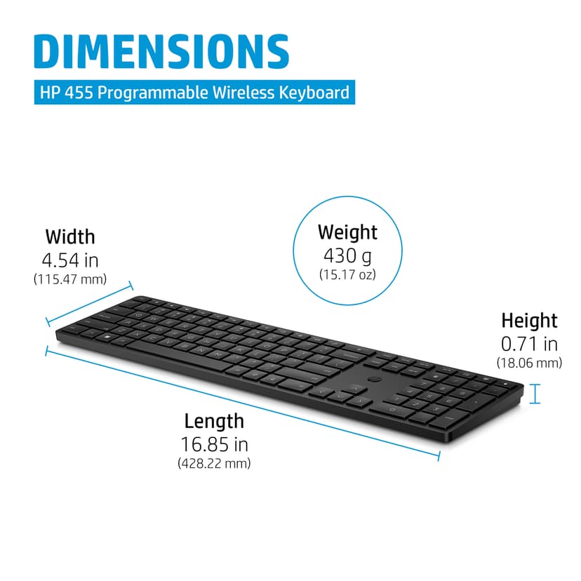 HP 455 programmerbart trådløst tastatur Trådløs