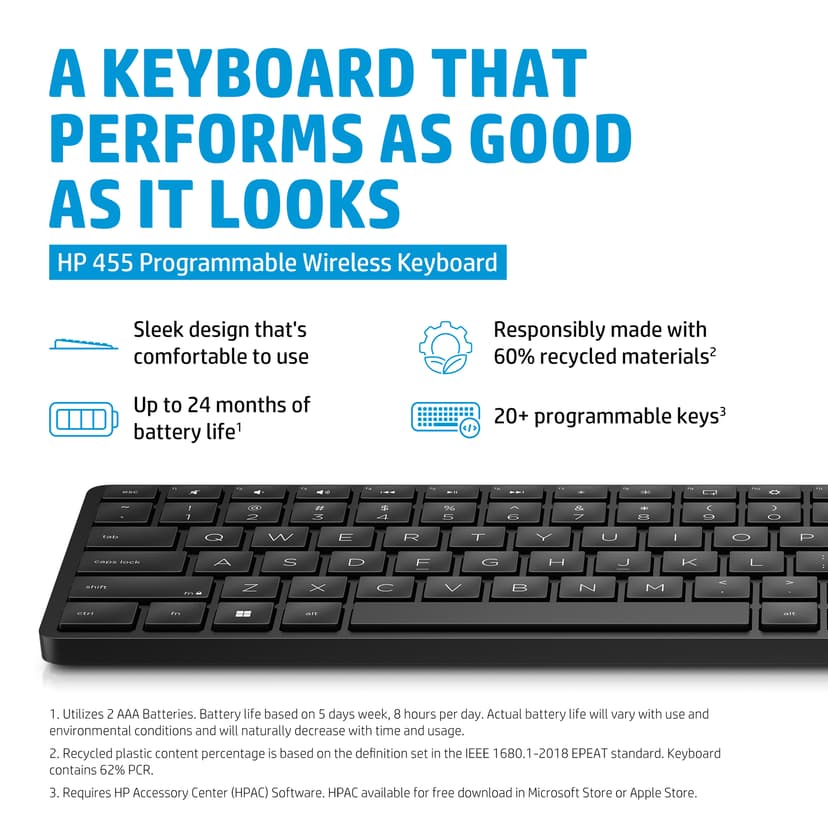 HP 455 programmerbart trådløst tastatur Trådløs