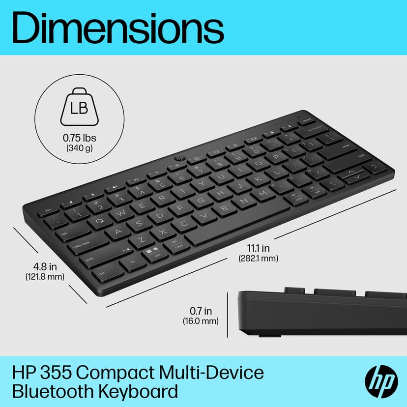 HP 355 Compact -monilaite-Bluetooth-näppäimistö Langaton
