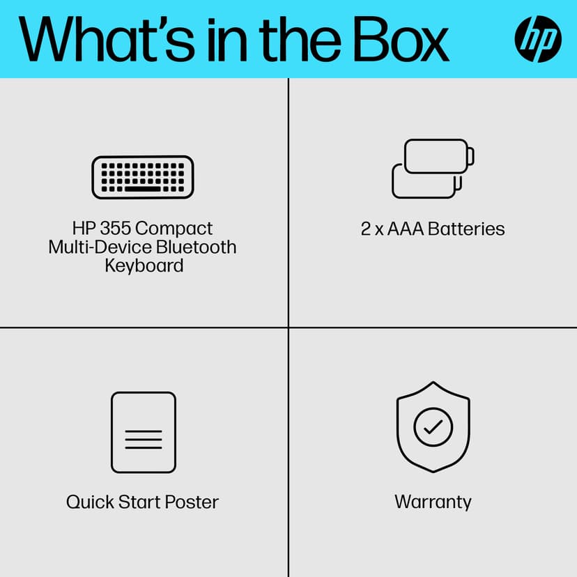 HP 355 kompakt Bluetooth-tangentbord för flera enheter Trådlös