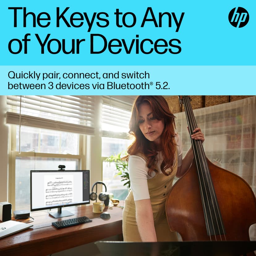 HP 355 kompakt Bluetooth-tastatur for flere enheter Trådløs