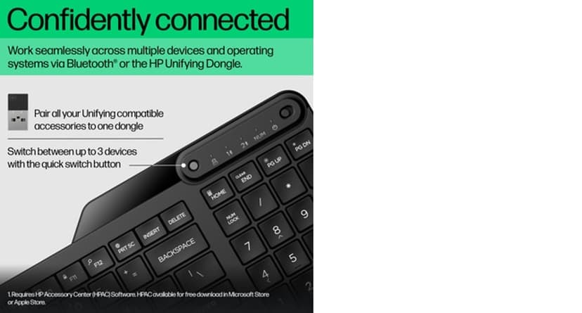 HP 475 Dual-mode Tastatur Trådløs Nordisk