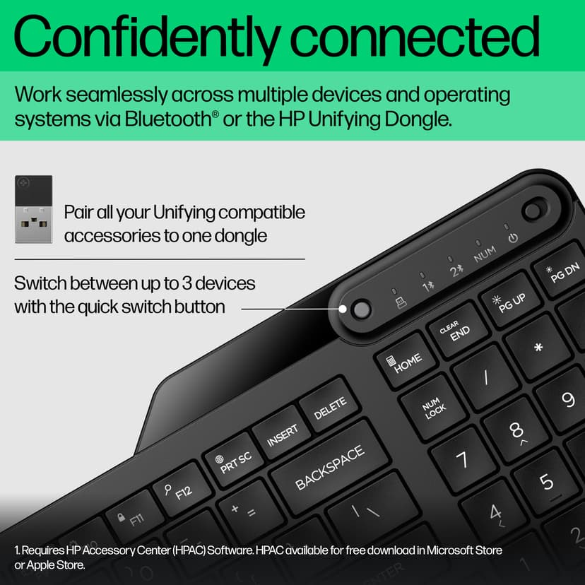 HP 475 Dual-mode Tastatur Trådløs Nordisk