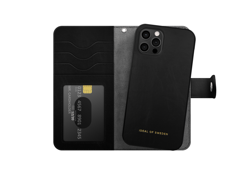 iDeal of Sweden Magnet Wallet+ Läppäkansi Matkapuhelimelle iPhone 12, iPhone 12 Pro Musta