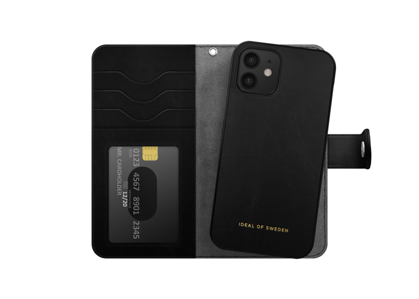 iDeal of Sweden Magnet Wallet+ Vippedeksel For Mobiltelefon iPhone 12, iPhone 12 Pro Svart