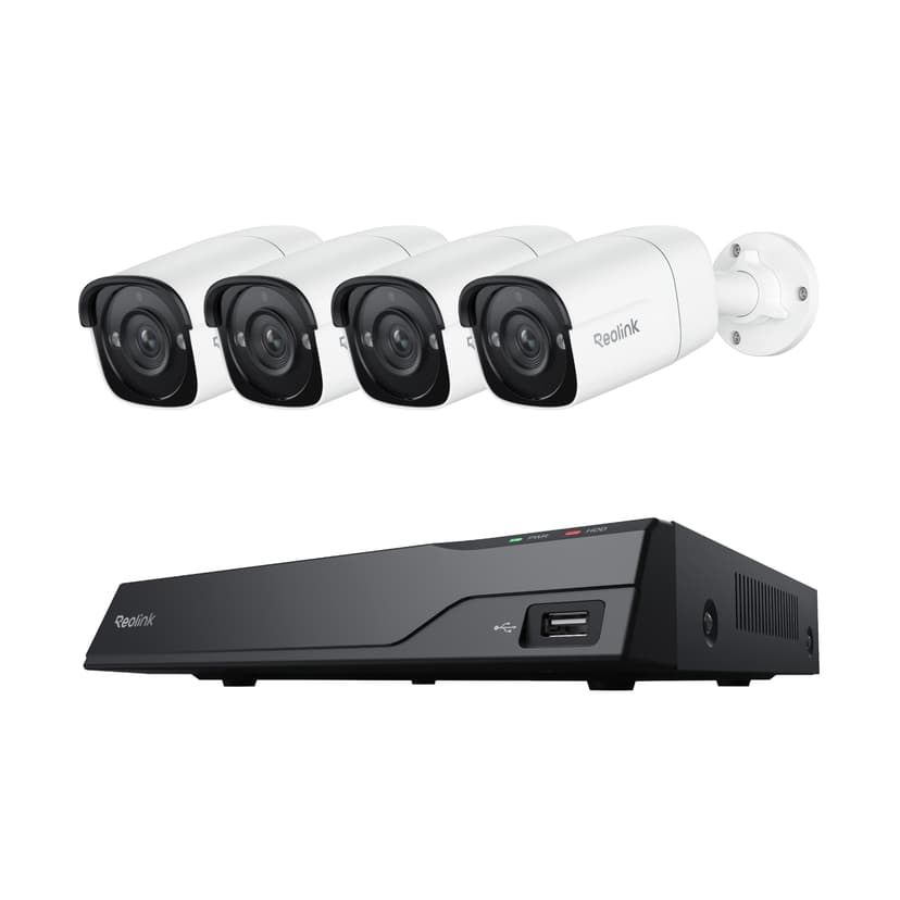 Reolink NVS8-5MB4 Säkerhetssystem - 8-kanals NVR + 4 x 4K-bulletkameror