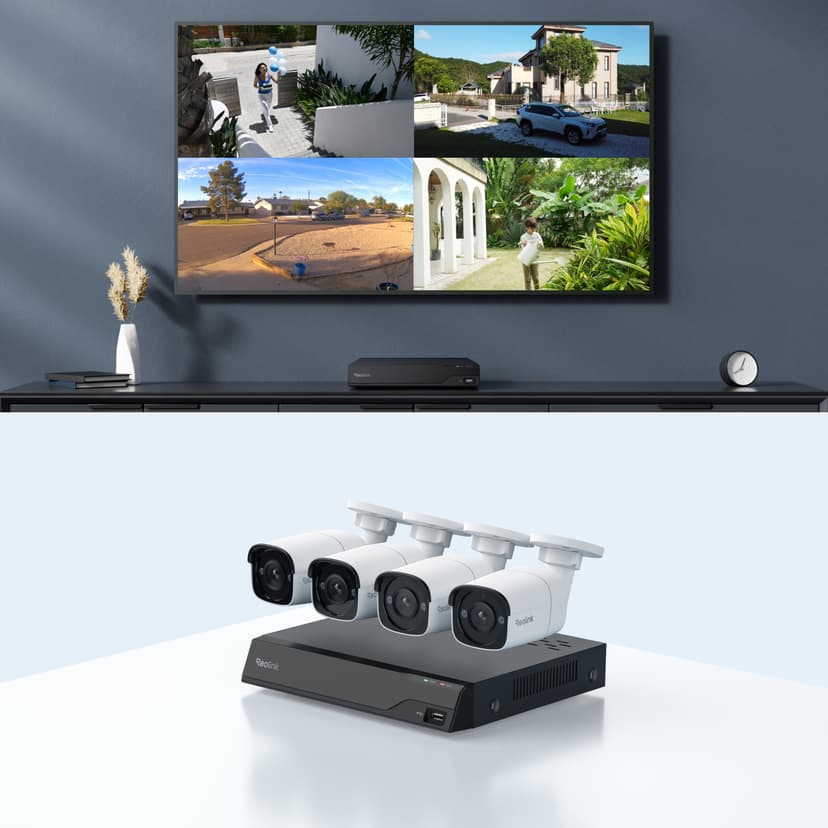 Reolink NVS8-5MB4 Säkerhetssystem - 8-kanals NVR + 4 x 4K-bulletkameror