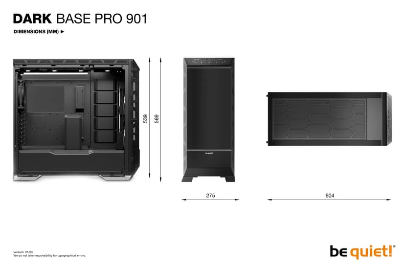 be quiet! DARK BASE PRO 901 | Black Full Tower Musta Full Tower Musta