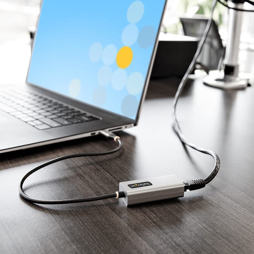 Startech StarTech.com USB-C naar Ethernet Adapter, USB 3.0 naar Gigabit Ethernet Netwerk Adapter - 10/100/1000 Mbps, USB-C naar RJ45 Ethernet Adapter (GbE), 30cm Aangesloten Kabel, Driverless Installatie