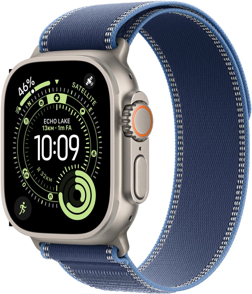 Apple Watch Ultra 3 GPS + Cellular 49mm Natural Titanium Case with Blue/Bright Blue Trail Loop - M/L
