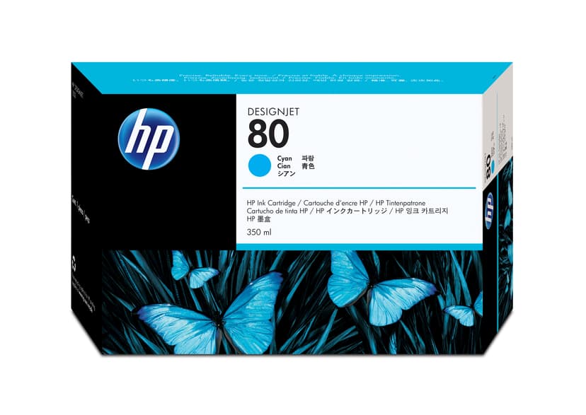 HP Blæk Cyan No.80 DJ 1050C/1055CM 350ml