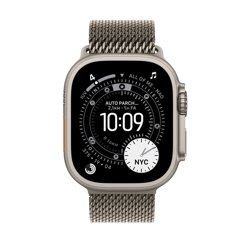 Apple Watch Ultra 3 GPS + Cellular 49mm Natural Titanium Case with Natural Titanium Milanese Loop - Large