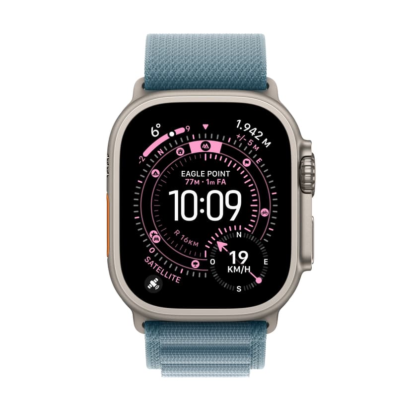 Apple Watch Ultra 3 GPS + Cellular 49mm Natural Titanium Case with Light Blue Alpine Loop - Small