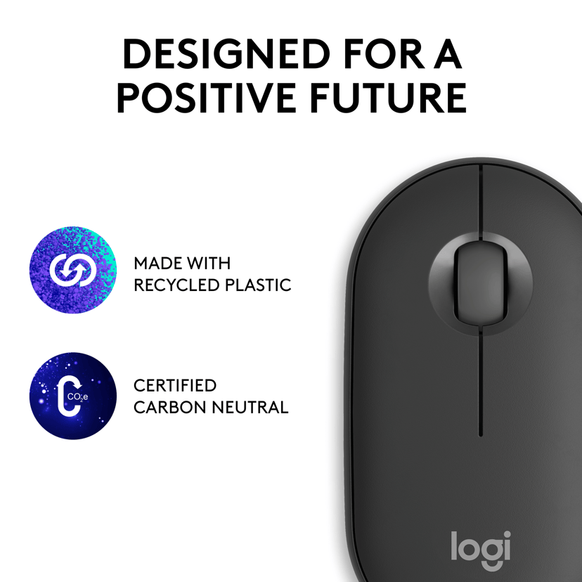 Logitech Pebble Mouse 2 M350s RF Wireless + Bluetooth Hiiri Grafiitti