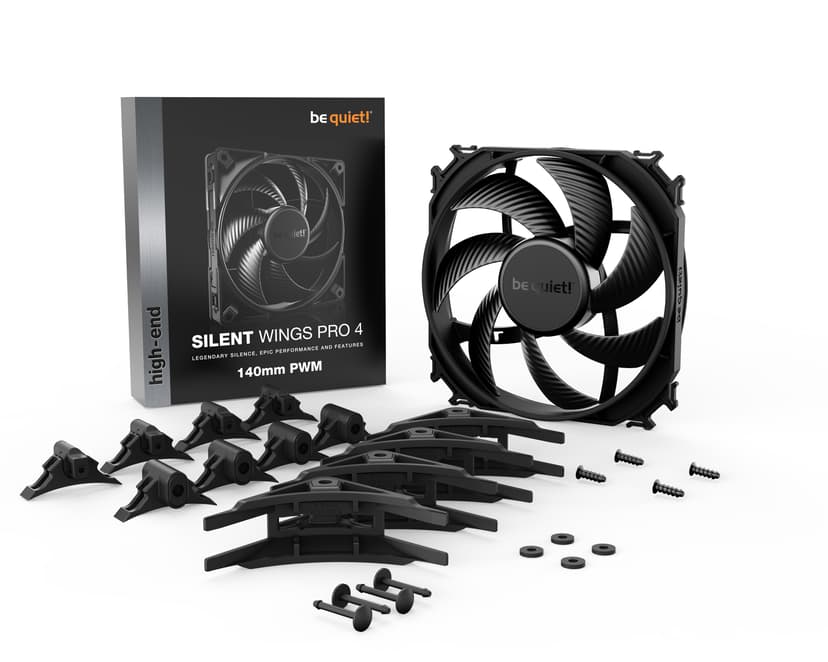 be quiet! SILENT WINGS PRO 4 | 140mm PWM Tietokonekotelo Tuuletin 14 cm musta 1 kpl Tuuletin Musta