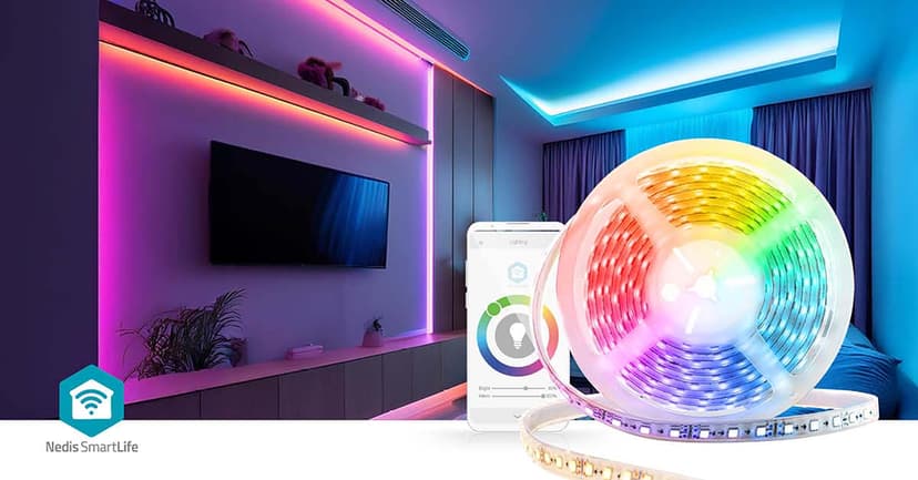 Nedis SmartLife LED-nauha 5 m, kylmä/lämmin/RGB, WiFi, IP21