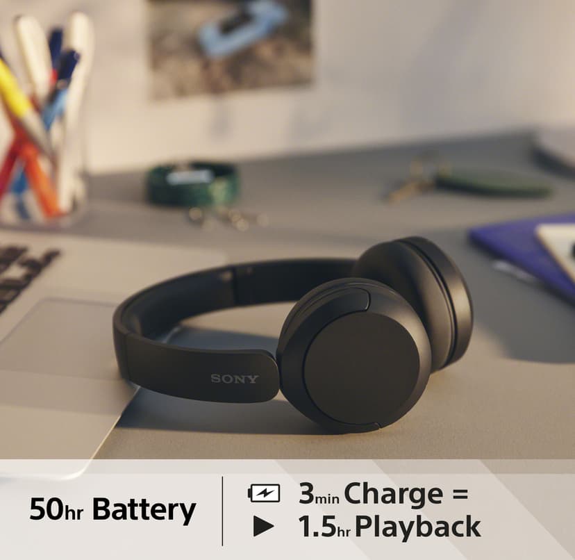 Sony WH-CH520 Wireless Headphones Stereo USB-C Svart