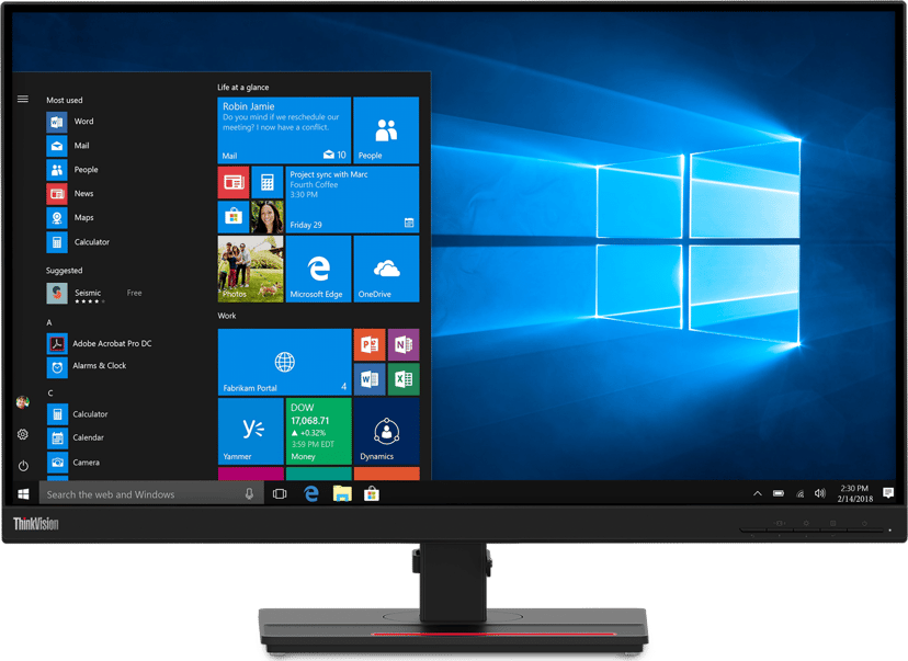 Lenovo ThinkVision T27Q-20 - (Löytötuote luokka 2) 27" 2560 × 1440pixels IPS 16:9 60Hz