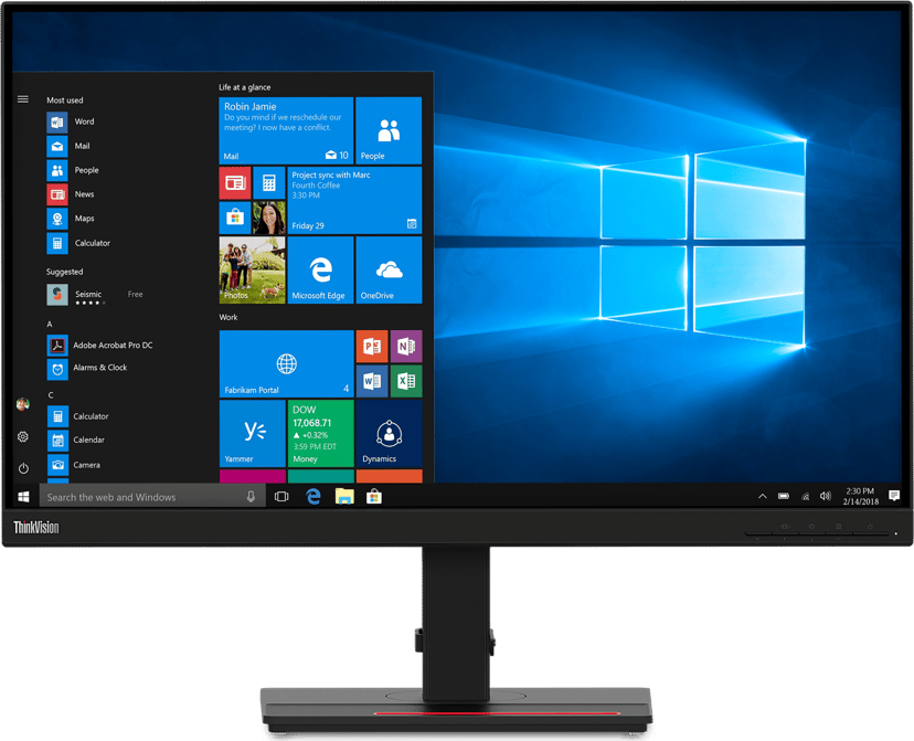 Lenovo ThinkVision T27Q-20 - (Löytötuote luokka 2) 27" 2560 × 1440pixels IPS 16:9 60Hz