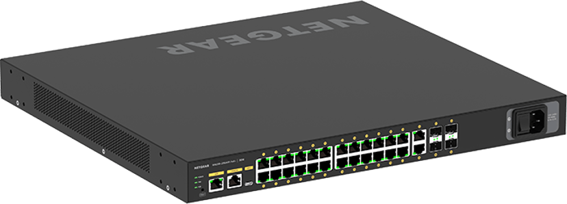 Netgear M4250-26G4XF-PoE+ Hallittu L2/L3 Gigabit Ethernet (10/100/1000) Power over Ethernet -tuki 1U musta