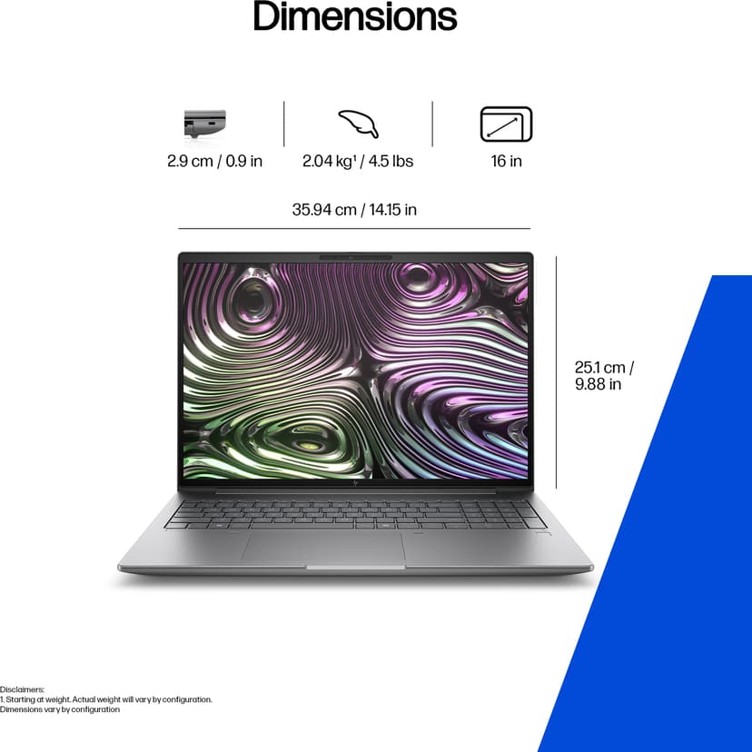 HP Zbook X G1i Intel Core Ultra 7 32GB 1000GB RTX PRO 1000 BW 16"