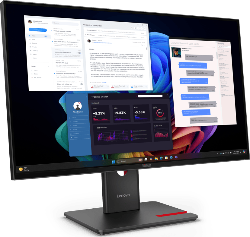 Lenovo ThinkVision T27UD-40 27" 3840 × 2160pixels IPS 16:9 60Hz
