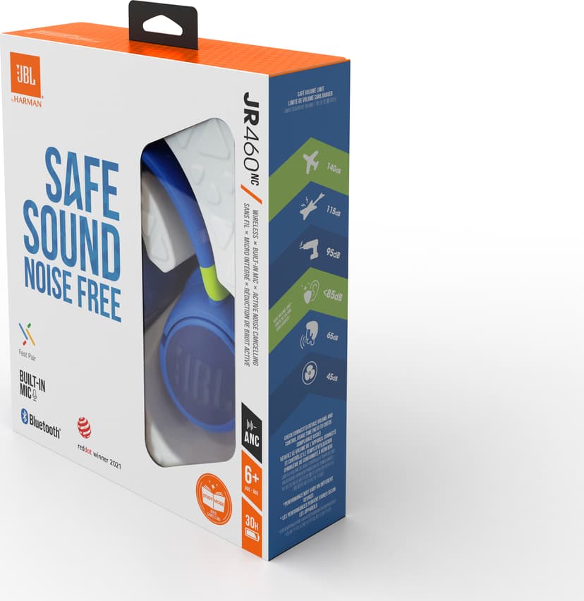JBL JR 460NC Stereo USB-C Blå