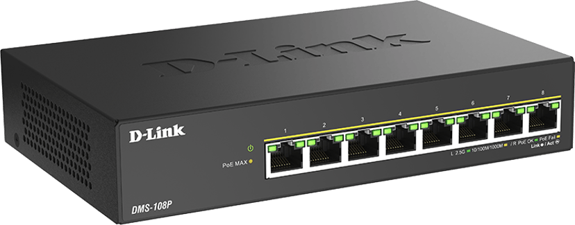D-Link DMS-108P/E 8-Port 2.5GE Unmanaged PoE Switch