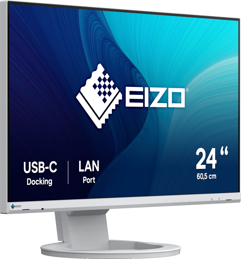 EIZO FlexScan EV2490-WT LED display 60.5 cm (23.8") 1920 x 1080 pixels Full HD White - (Outlet-vare klasse 2) 23.8" 1920 × 1080pixels IPS 16:9 60Hz