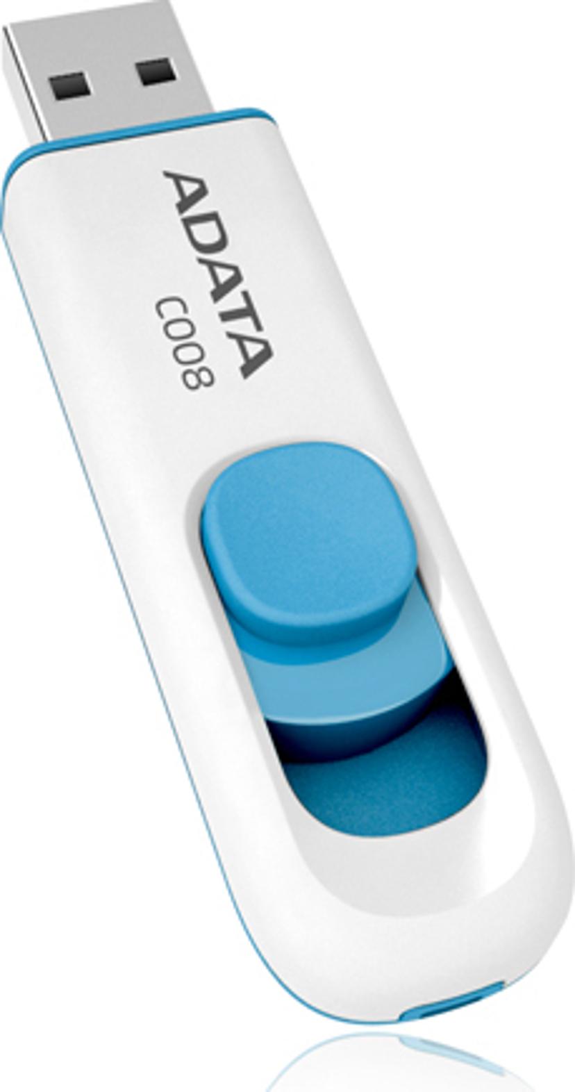 Adata C008 Slider 16GB 16GB USB-A Blå, Vit