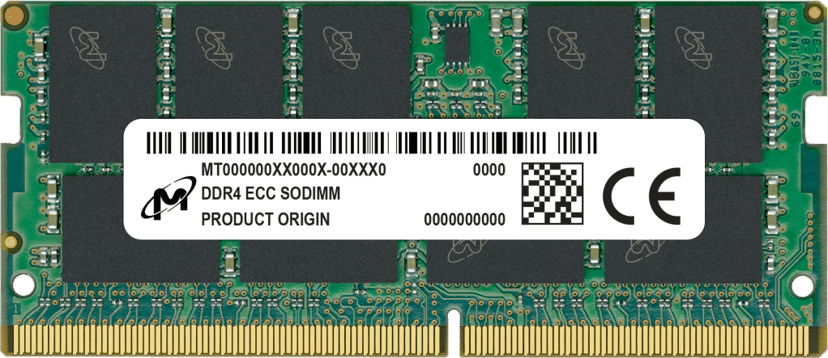 Crucial Micron MTA18ASF4G72HZ-3G2R muistimoduuli 32 GB 1 x 32 GB DDR4 ECC 32GB 3200MHz DDR4 260-pin SO-DIMM