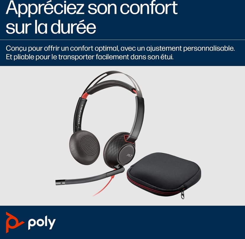 HP Poly BW 5220 Bulk Stereo USB-C Röd, Svart
