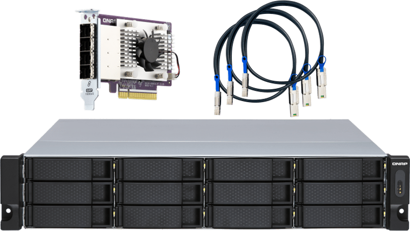 QNAP TL-R1200S-RP harddiskkabinett HDD/SSD-kabinett Sort, Grå 2.5/3.5"